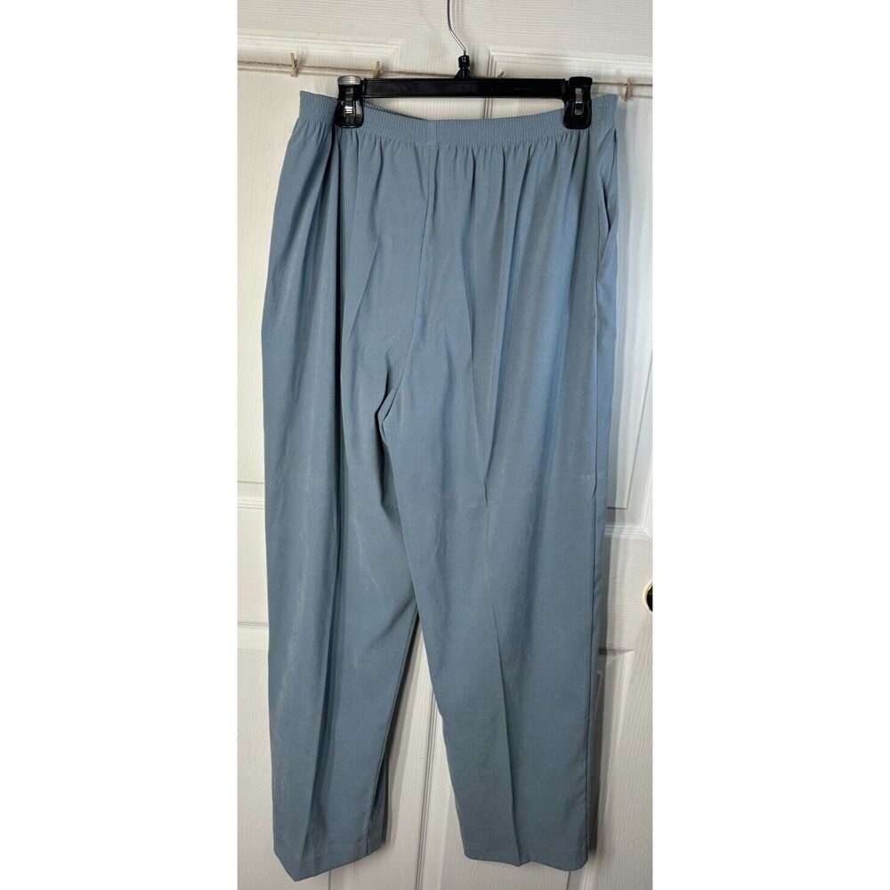 Alfred Dunner Pants Women's 18 Cornflower Blue Elastic Waist Side Pockets Pullon